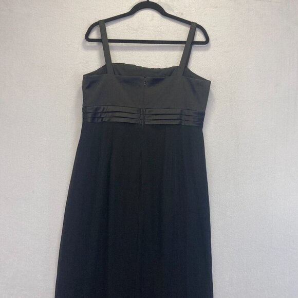 R&M Richards Chiffon Evening Dress Gown Sz‎ 16 Empire Waist Black Formal Wedding - Picture 15 of 16